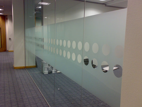 etch glass effect with vision holes 